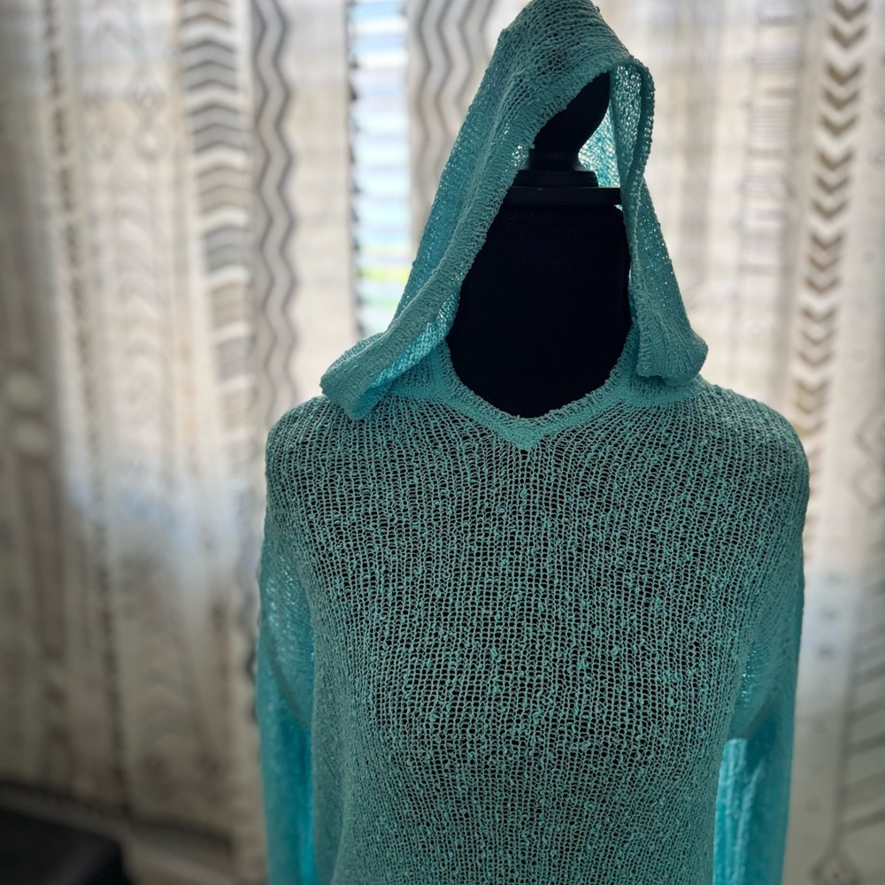 One Girl Who Light Blue Knit Top